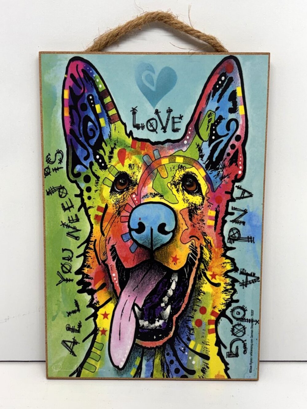 German Shepherd "All You Need Is Love And A Dog" Wall Plaque 10.5" x 7" USA Made